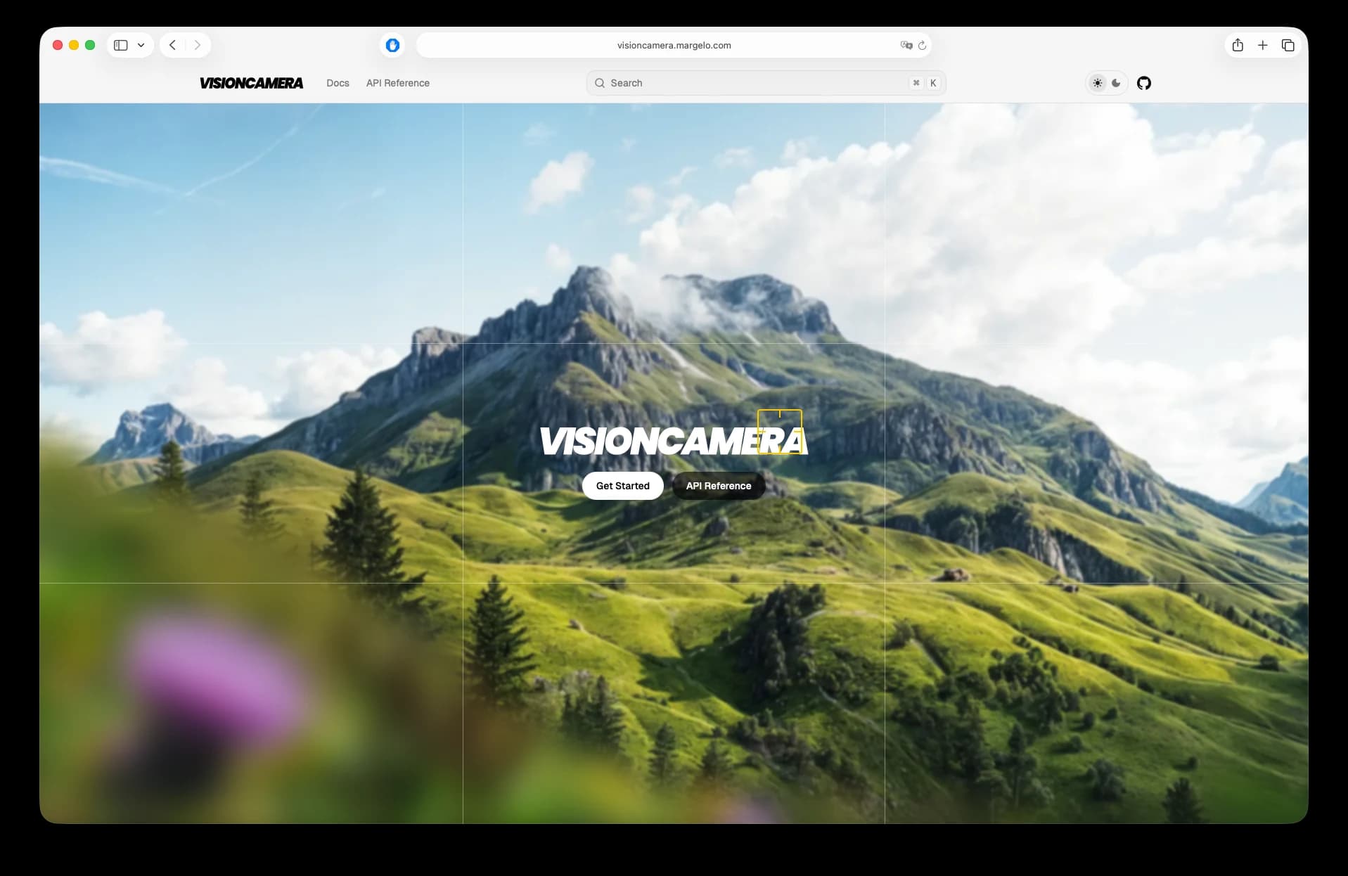 visioncamera.margelo.com Landing Page